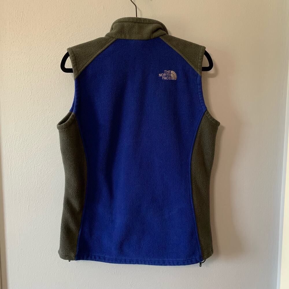 The North Face  Women's Full Zip Fleece Vest L Blue Gray Zip Pockets Warm - Picture 5 of 16